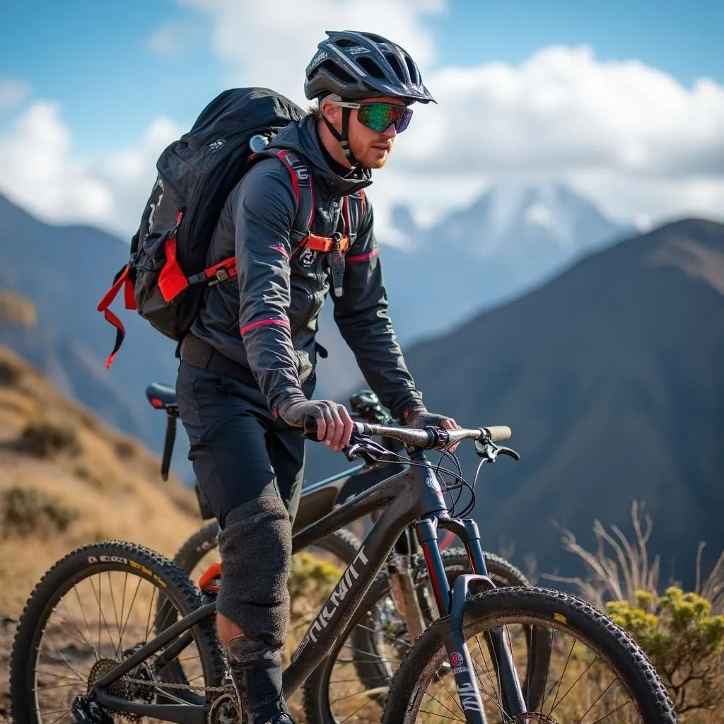 Ciclista en la Patagonia